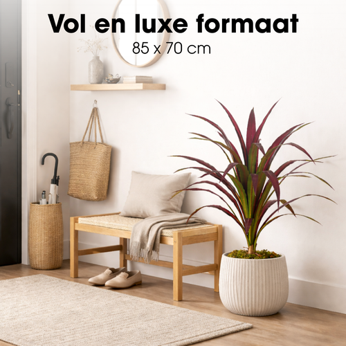 Mica Decorations Bananenboom – Kunstplant in Pot – Realistische Nepplant Woondecoratie – Kunstplanten voor Binnen en Buiten – H85 x Ø70 cm – Rood