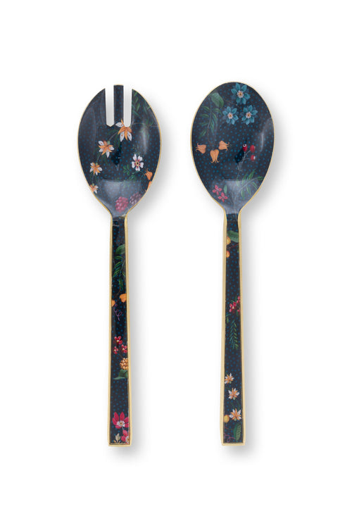 Pip Studio - Berry Blues - Set van 2 Saladebestek Emaille - 25cm