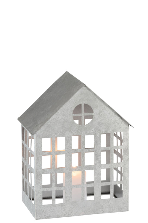 J-Line kaarshouder Huis Delta - ijzer - zilver