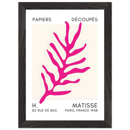 Artfulprints Poster met Lijst Matisse – Ocean flora pink   - A4 21x29.7 cm - Roze