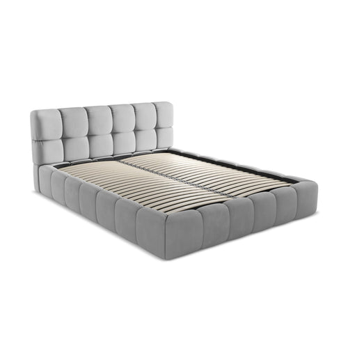 LaMiaSofa Bed met opbergruimte Roma - chenille stof - lichtgrijs - 180x228x82