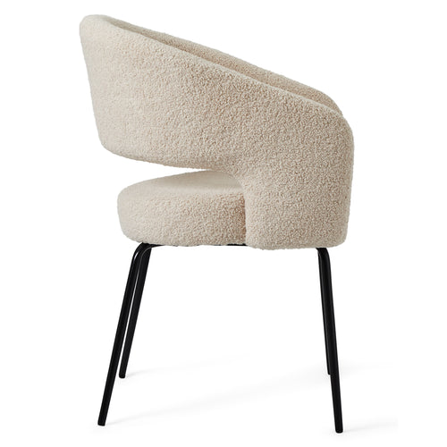 Furnhouse eetkamerstoelen armleuning Natalie - Beige - Stof (Bouclé) - Set van 2