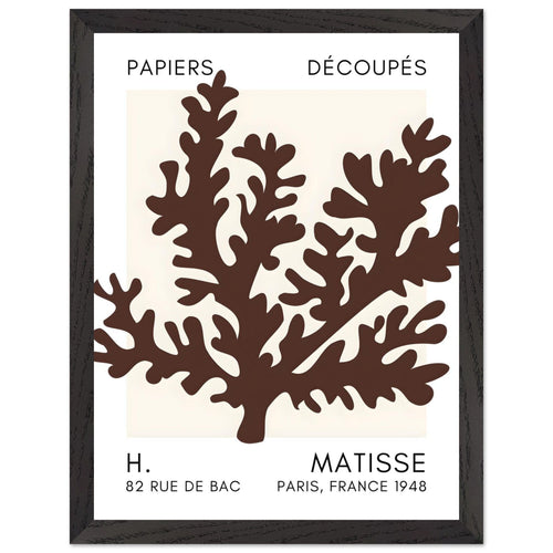 Artfulprints Poster met Lijst Matisse – Aqua bloom brown   - 30x40 cm - Bruin