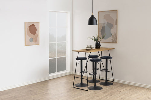 Lisomme Emma velvet barkruk donkergrijs - 80 cm