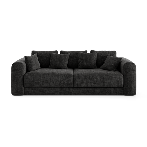 Sia Home - Slaapbank met opbergruimte, notenhout RIO - kruisbinding donker antraciet 250cm