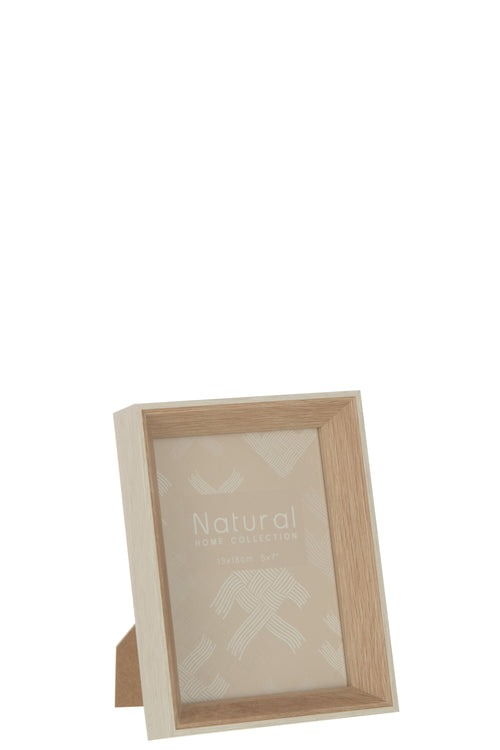 J-Line fotolijst Diepte - hout - creme - medium - 2 stuks