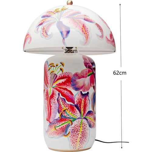 Kare Design Tafellamp roze lelies
