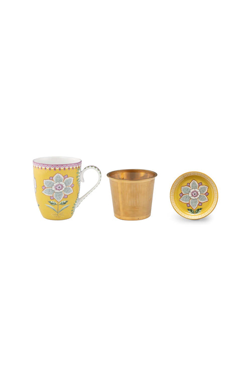 Pip Studio Theemok Set - Lily&Lotus - Geel - 365ml