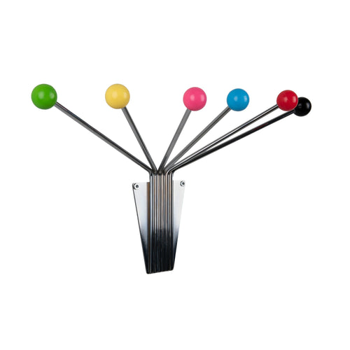 Present Time kapstok Neptune Chrome w. Coloured Balls Large - multicolor - 52x22x11.5cm - vtwonen shop