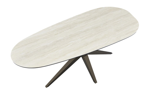 Giga Meubel Eettafel Gidana Travertinlook - Organisch - 200 cm - Sintered Stone