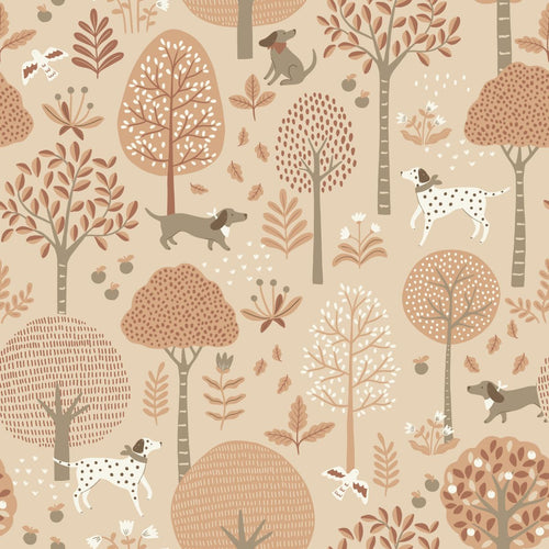 ESTAhome behang honden beige en terracotta roze - 53 cm x 10.05 m - 139711 - vtwonen shop