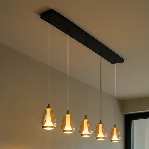 Highlight hanglamp Tromba - 5 lichts - 108  x 155   cm - amber zwart - vtwonen shop