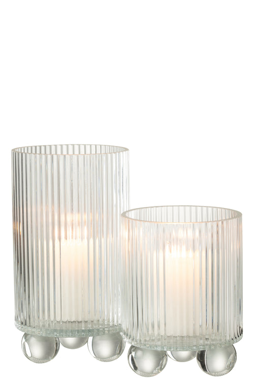 J-Line windlicht Clara - glas - transparant - large - vtwonen shop