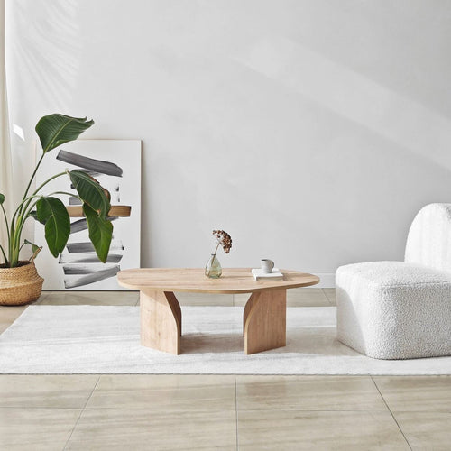 Calicosy - ROCK Salontafel met brede poten - Steen - 60x100x35 cm