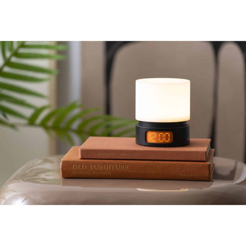 Karlsson wekker Pillar - zwart - Ø8.2cm