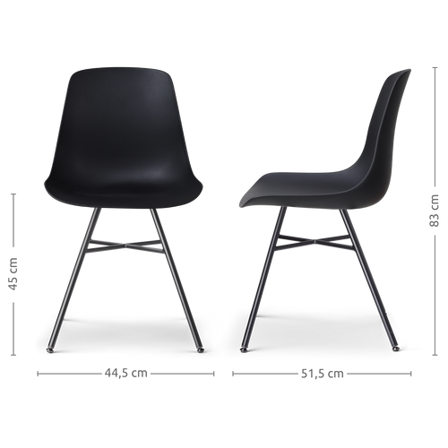 Nolon Noa-Pip Eetkamerstoelen Set van 2 - Zwart - Zwarte Poten - vtwonen shop