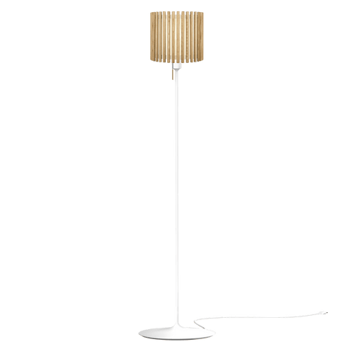 Umage Sante vloerlamp white met Komorebi medium oak natural - Ø 29 cm