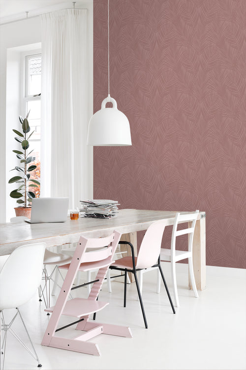 ESTAhome behang palmbladeren oudroze - 53 cm x 10.05 m - 131220 - vtwonen shop