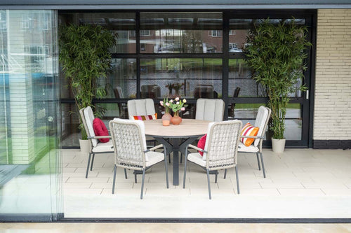 Venice dining fauteuil - carbon black - rope taupe - desert sand - vtwonen shop