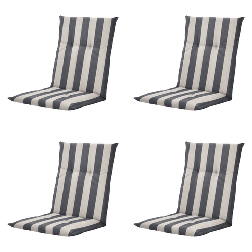 Madison tuinstoelkussen lage rug Amora - grijs - 105x50x6cm - set van 4