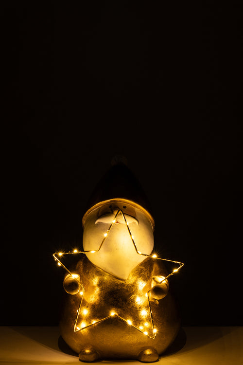 J-Line figuur Kerstman Bril - polyresin - goud - large - vtwonen shop