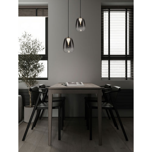 Nova Luce OBLO Slanke hanglamp voor aan het plafond, rookgrijs, matzwart, LED 3W 120lm 3000K