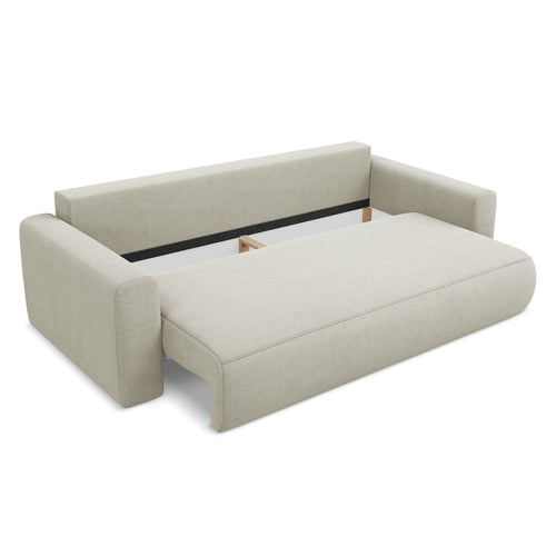LaMiaSofa 3-zits slaapbank Perugia - textuurstof - lichtbeige - 238x105x82