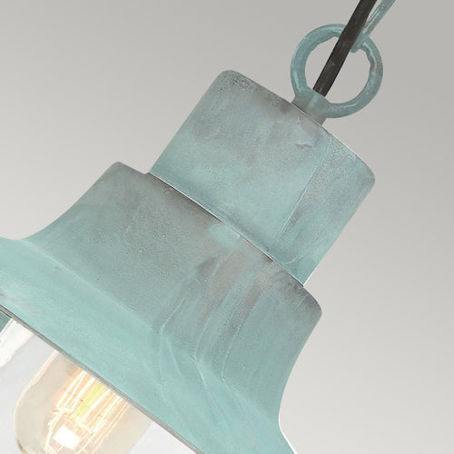 Elstead Sheldon - 1 Lichts Buiten Plafond Ketting Lantaarn Verdigris IP44, E27