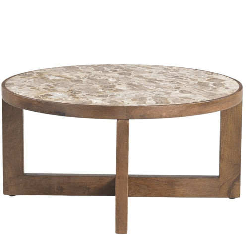 DÉJA Living Salontafel Juuka - Donkerbruin Marmer - Ø80cm