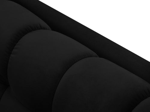 Cosmopolitan Design rechter hoekbank Bali 5-zits, flueel, zwart - 185x293x75cm