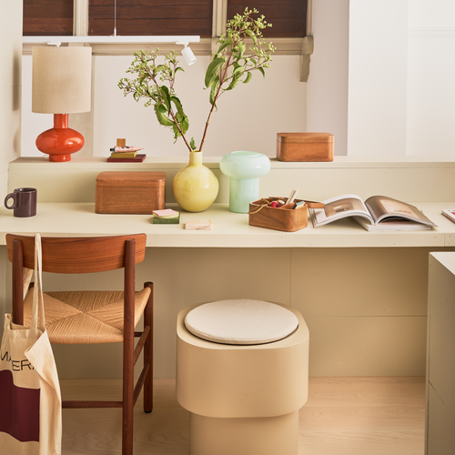 Urban Nature Culture bijzettafel Tabouret, pale khaki - Ø 45 * 40 cm