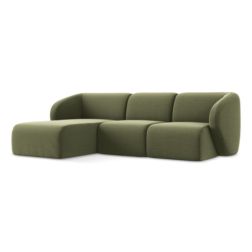 LaMiaSofa hoekbank links Cervo - velours - olijf - 248x166x80