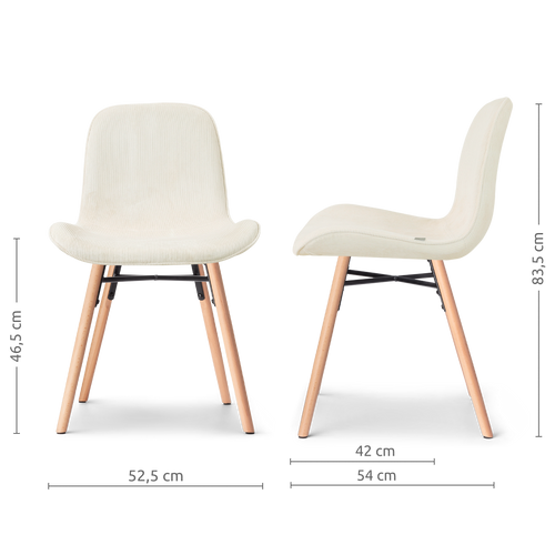 Nolon Nena-Fé eetkamerstoel rib beige - houten onderstel - vtwonen shop