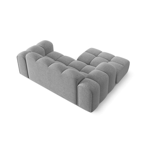 Cosmopolitan Design - Linker hoekbank Treno 2-zits, chenille lichtgrijs - 164x180x70cm