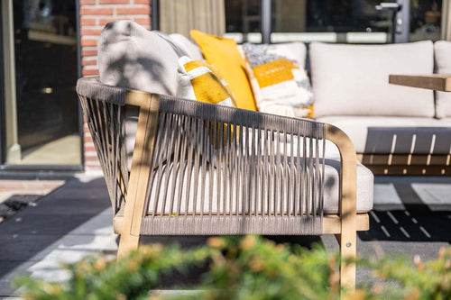 Santos lounge-diningset - 5-dlg.-rechts-acaciahout met white wash-sand