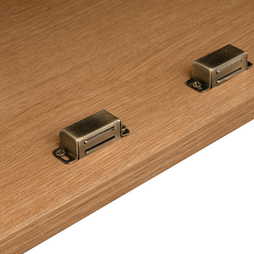 Furnhouse vitrinekast Svendborg - Natuurlijk eikenhout - MDF, Eikenfineer - 40x100x125
