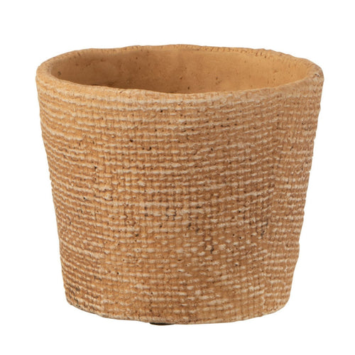 J-Line bloempot Bistro - cement - naturel - small - 2 stuks - Ø 12.5 cm - vtwonen shop