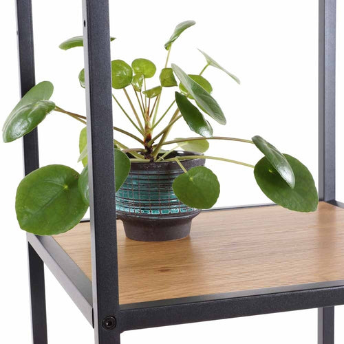 Lisomme Vic Metalen Open Kast met 4 Houten Planken - Naturel