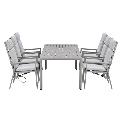 Garden Impressions Tuinset Kasper 7-delig - tuintafel 220x93 cm taupe