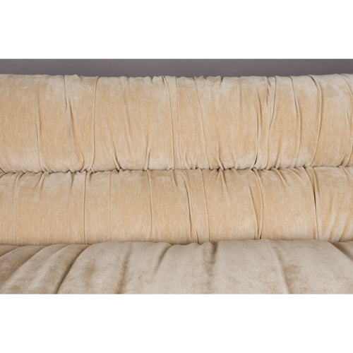 Dutchbone Douglas 3-zitsbank Velours Beige - vtwonen shop