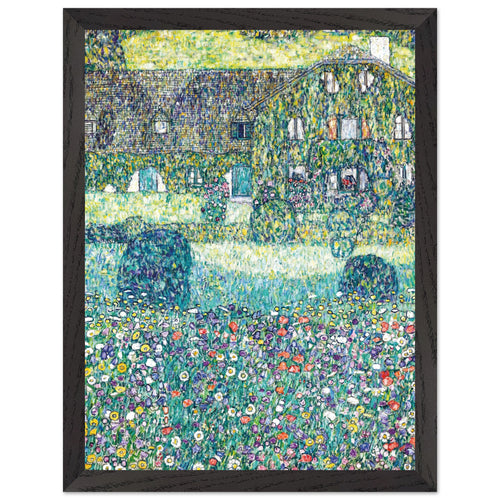 Artfulprints Poster met Lijst Gustav Klimt - Country house by the Attersee   - 30x40 cm - Donkergroen