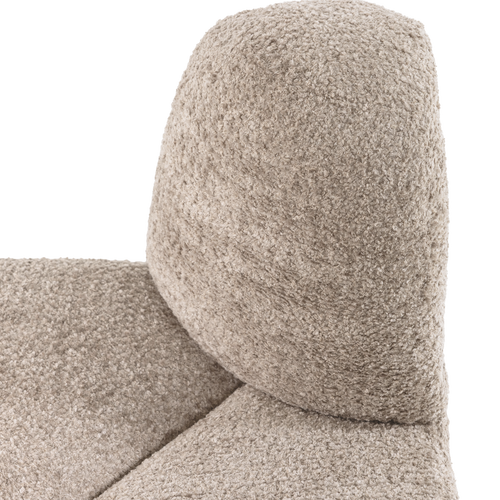 WOOOD eetbank hoek rond rugleuning Mojo - Wollig - Donkerzand - 83x100x74