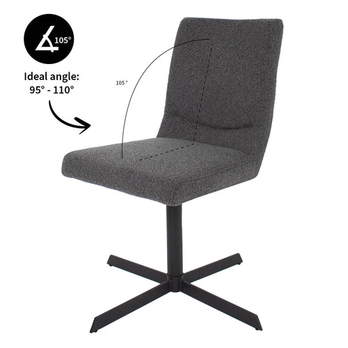 Kick draaistoel Sam Boucle - Donkergrijs - vtwonen shop