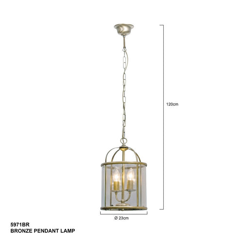 Steinhauer hanglamp pimpernel - 2 lichts - 23x 120 cm - brons