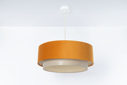 bpskoncept hanglamp Duo - linnen & warm oranje - Ø50 cm