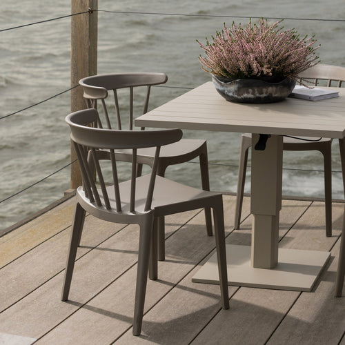 WOOOD tafel Tesso & stoelen Bliss tuin - Aluminium/Kunststof - Zand/Taupe - 68/45x100x80 / 75x52x53