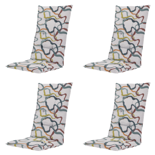 Madison tuinstoelkussen hoge rug Blaze - multikleur - 123x50x5cm - set van 4