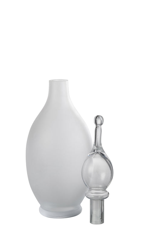 J-Line vaas + stop flesje deco joey - glas - transparant -large