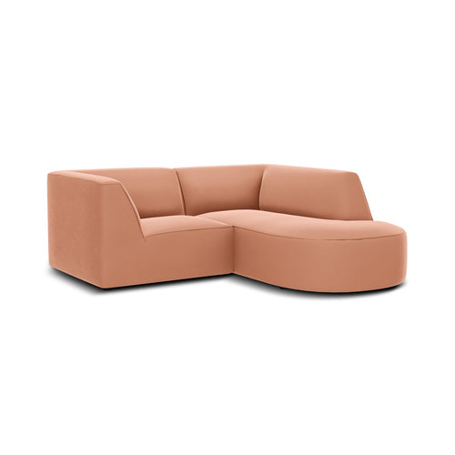 Cosmopolitan Design - Modulaire hoekbank rechts Siena 3-zits, flueel roze - 180x186x69cm