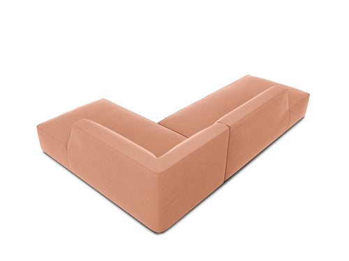 Micadoni rechter hoekbank Ruby 4-zits, flueel, roze - 180x273x69cm